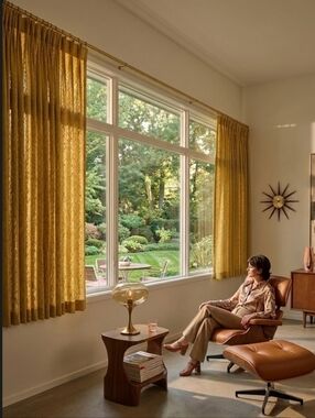 1960 Vintage Still In Package Sears Gold Textured Draperies 4 Panels 48×63 Each